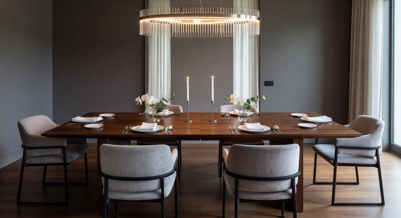 Mesa de madera para seis comensales — Deco