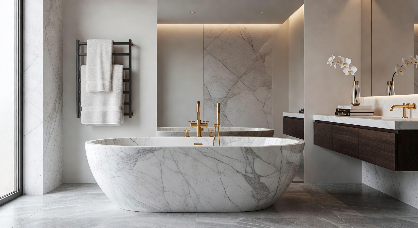 Showroom Deco Zaragoza — bañera exenta de mármol